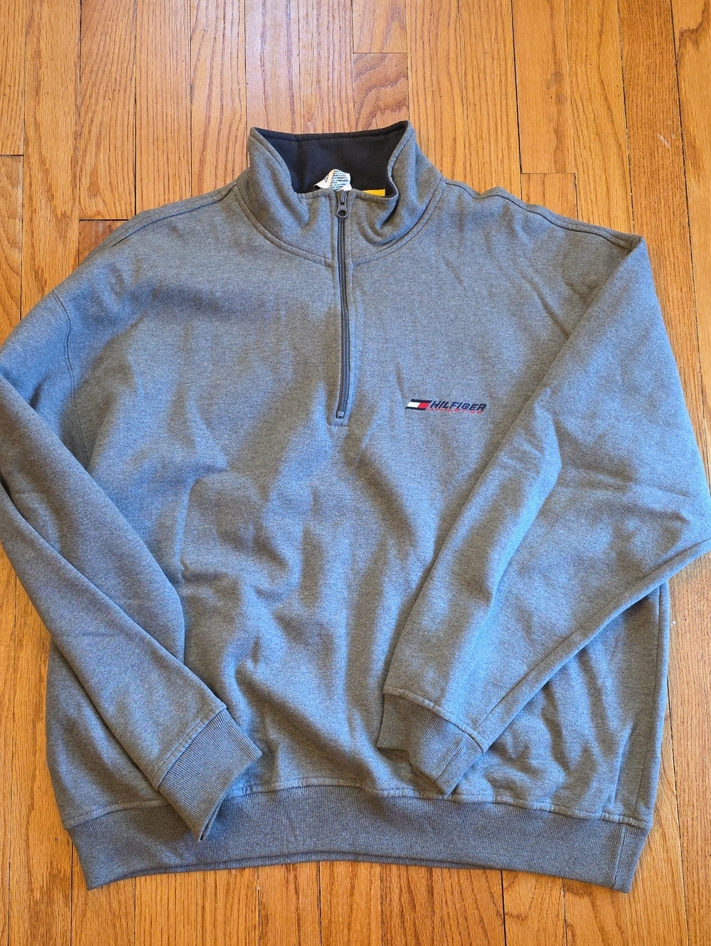 Tommy Hilfiger Men’s Gray Half-Zip Pullover Vintage Hilfiger Athletic